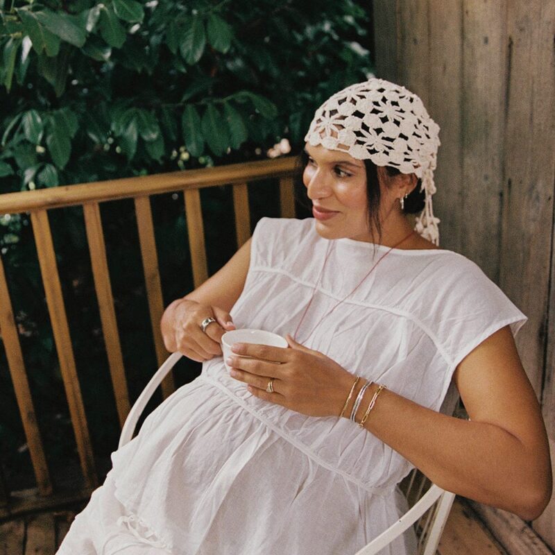 FLYNN WHITE LINEN BLEND TIERED TOP