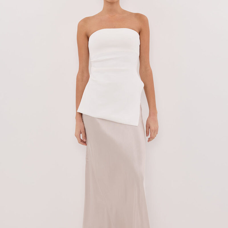 CHARLI CHALK SATIN MAXI SKIRT