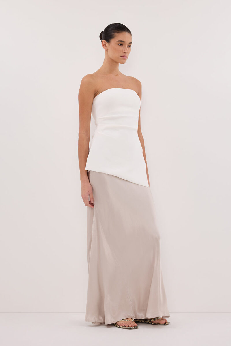 CHARLI CHALK SATIN MAXI SKIRT