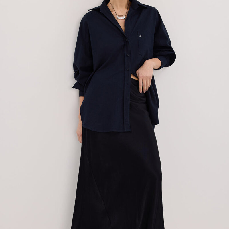 CHARLI INK SATIN MAXI SKIRT