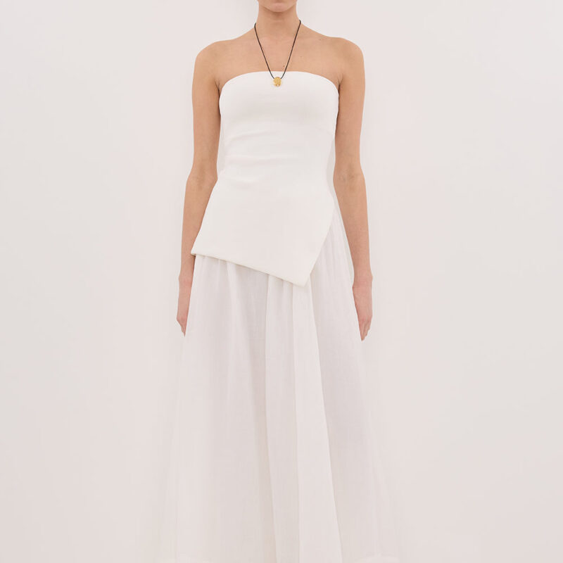 LAYNE WHITE RAMIE MAXI SKIRT