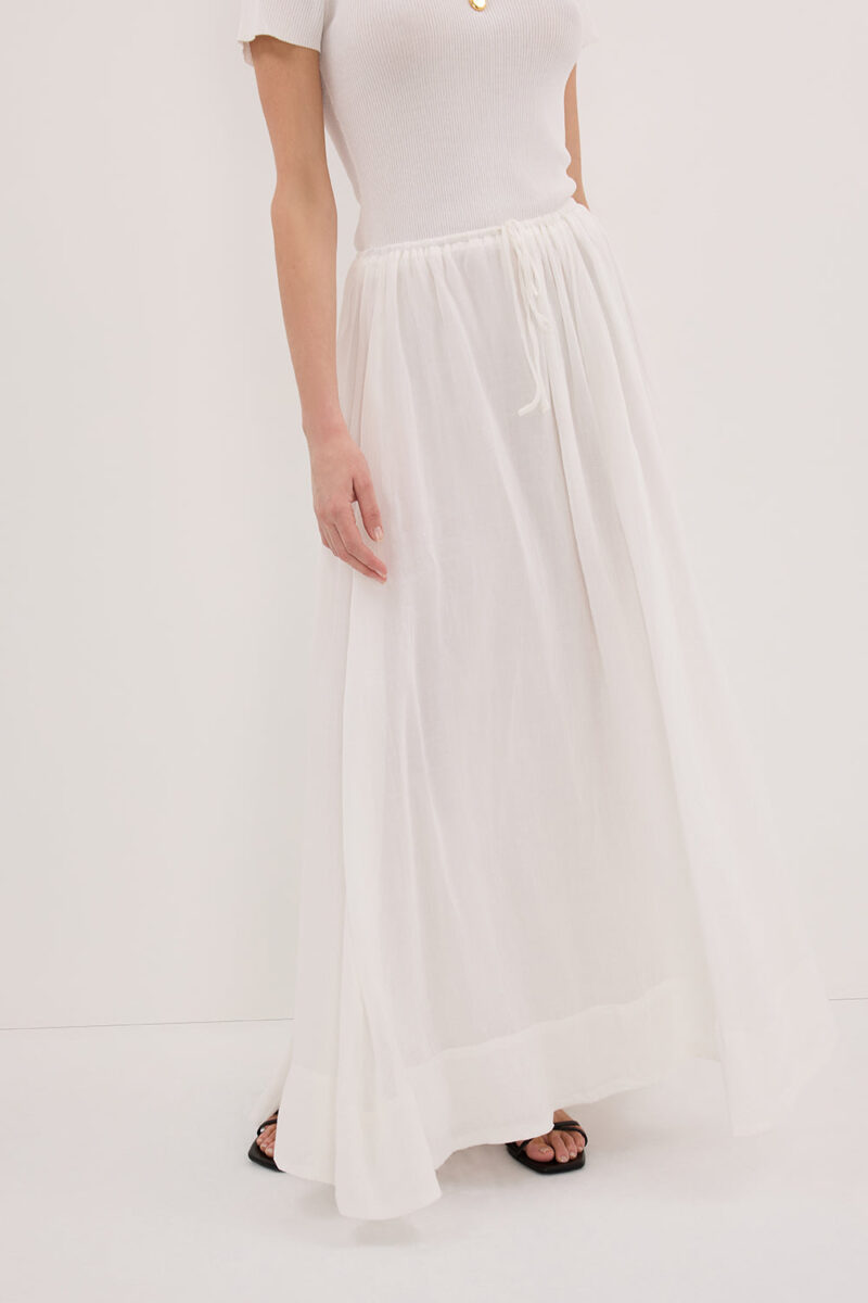 LAYNE WHITE RAMIE MAXI SKIRT