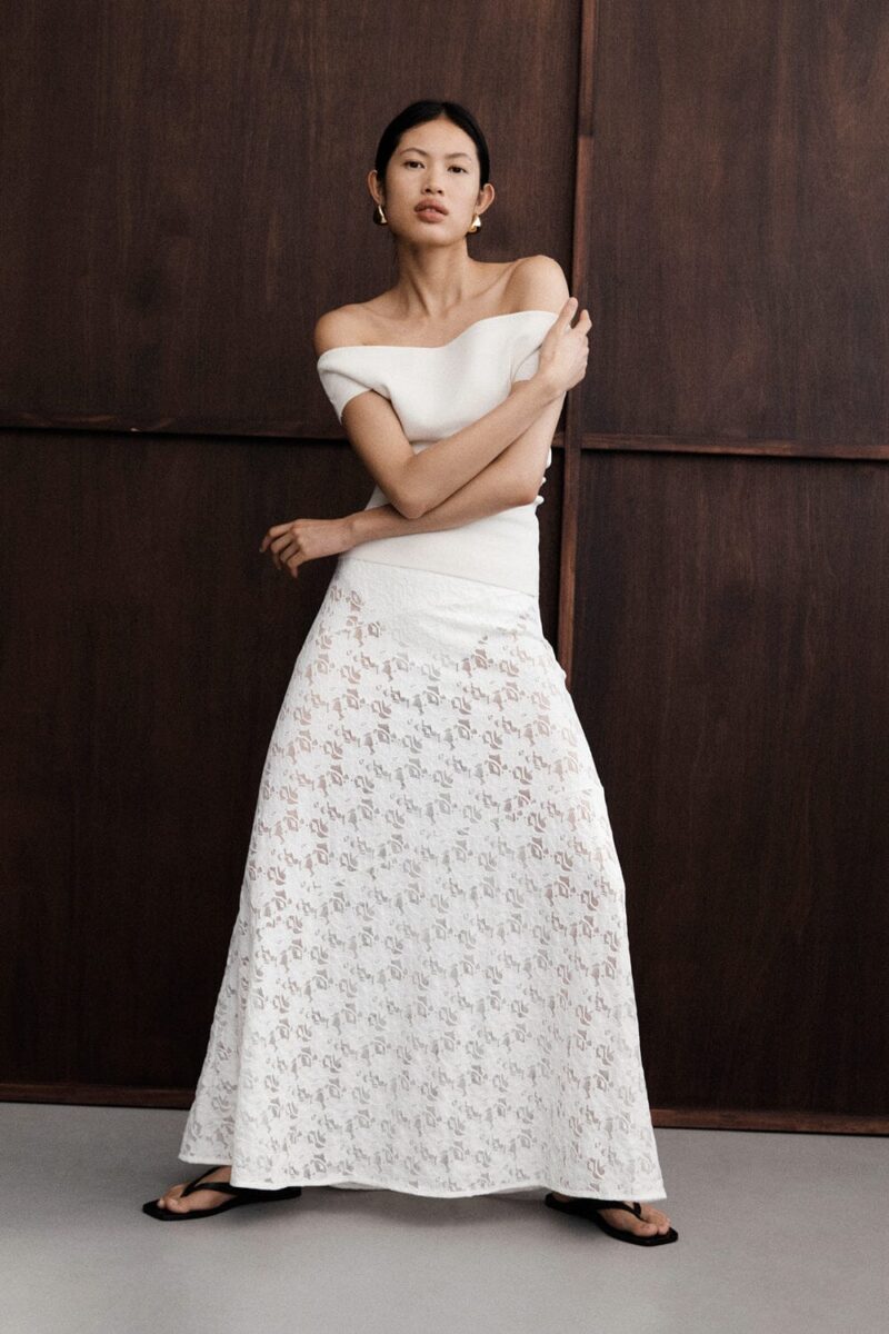 LOULA WHITE LACE SKIRT