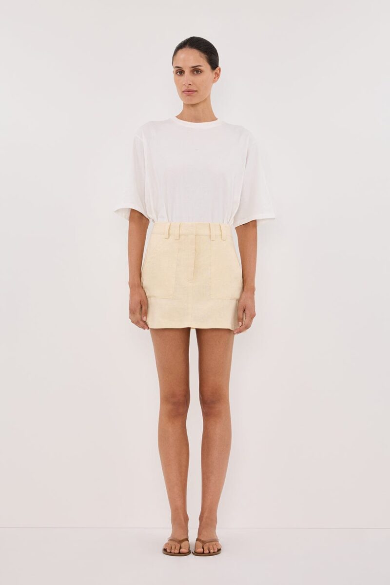 EVA LEMON LINEN SKORT
