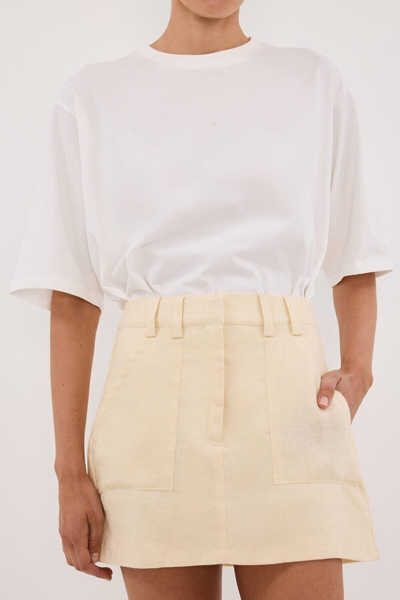 EVA LEMON LINEN SKORT