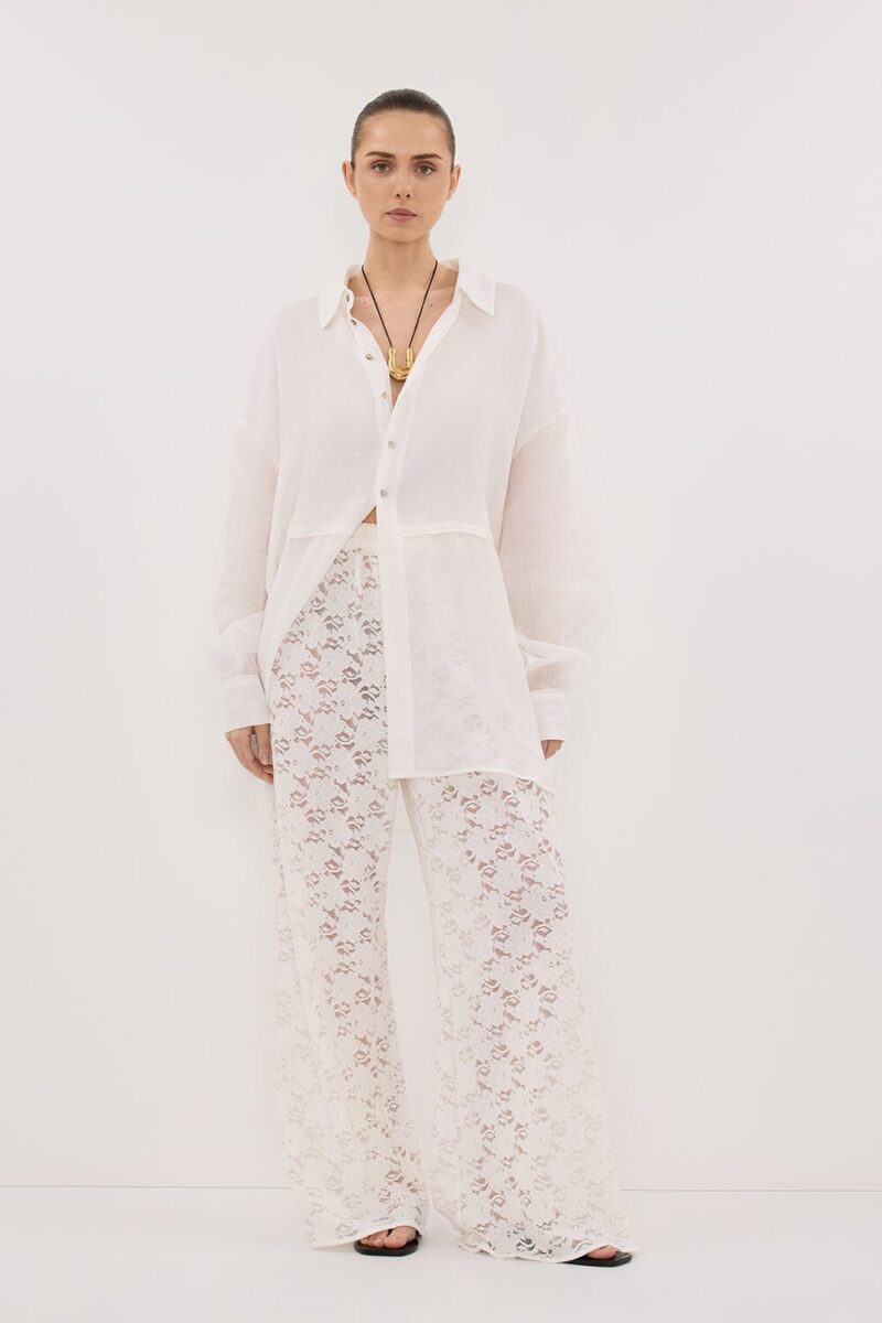LOULA WHITE LACE PANT