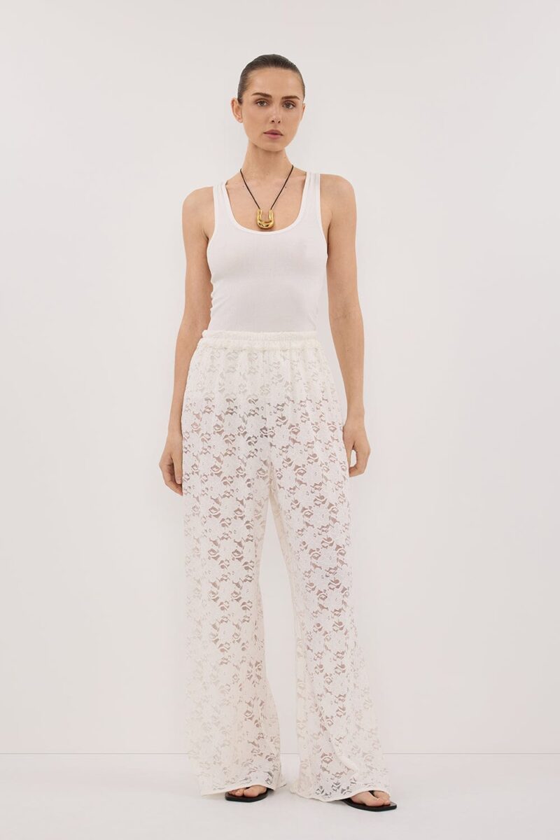 LOULA WHITE LACE PANT