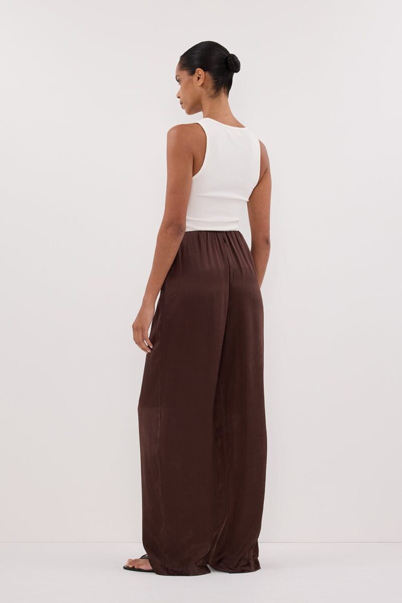 MONICA BITTER CHOC SATIN PANT