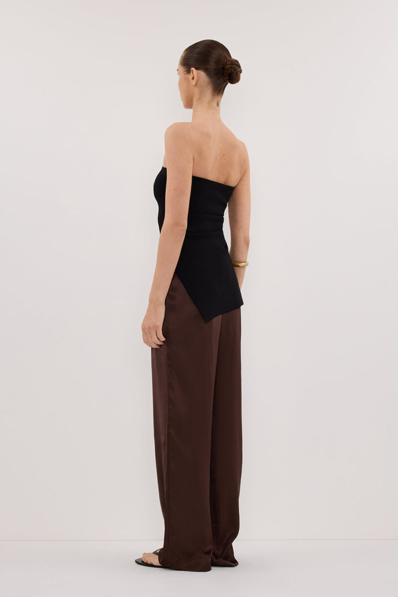 MONICA BITTER CHOC SATIN PANT