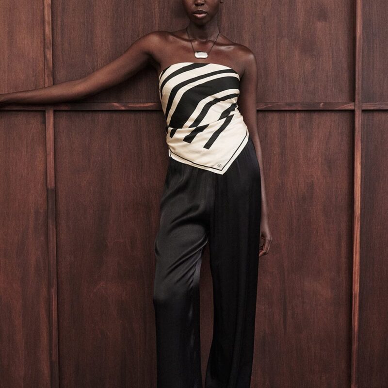 MONICA BLACK SATIN PANT