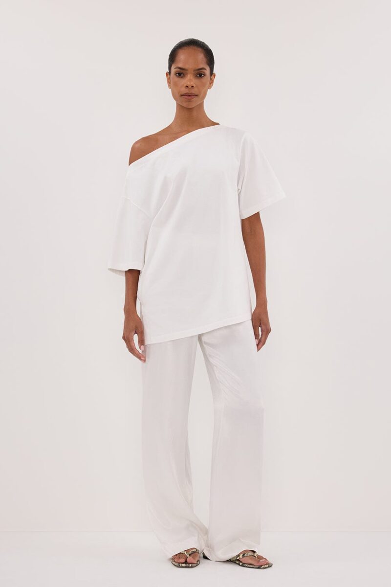 MONICA WHITE SATIN PANT