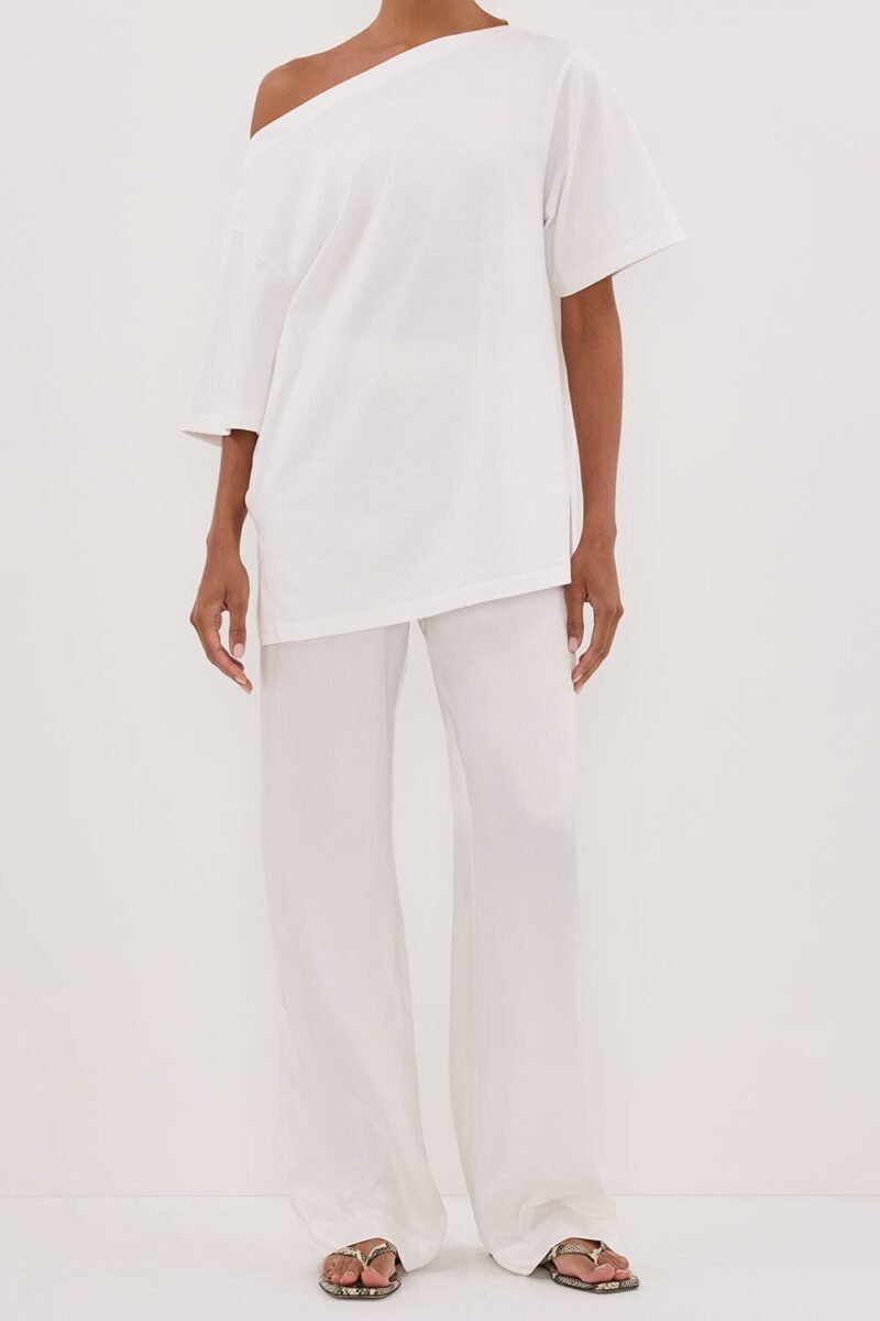 MONICA WHITE SATIN PANT