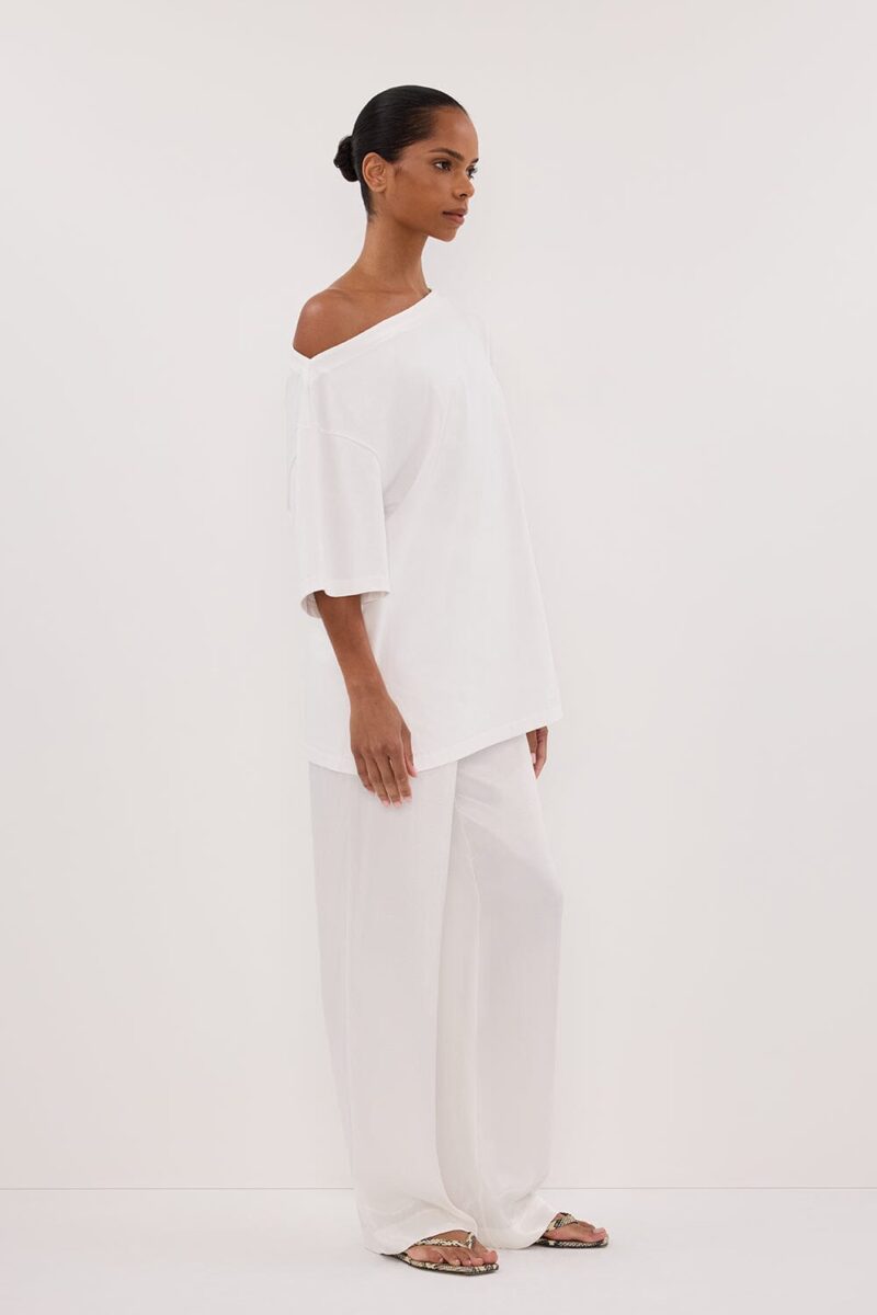MONICA WHITE SATIN PANT
