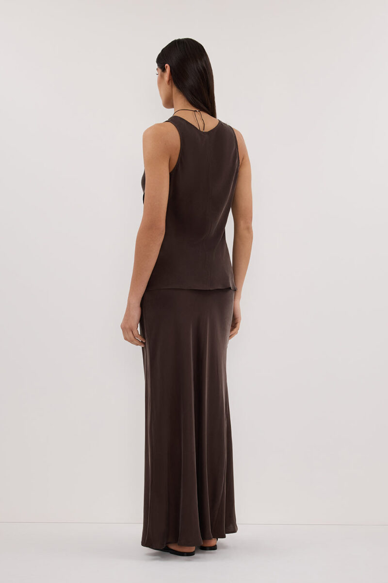 COLETTE BITTER CHOC SILK CAMI TOP