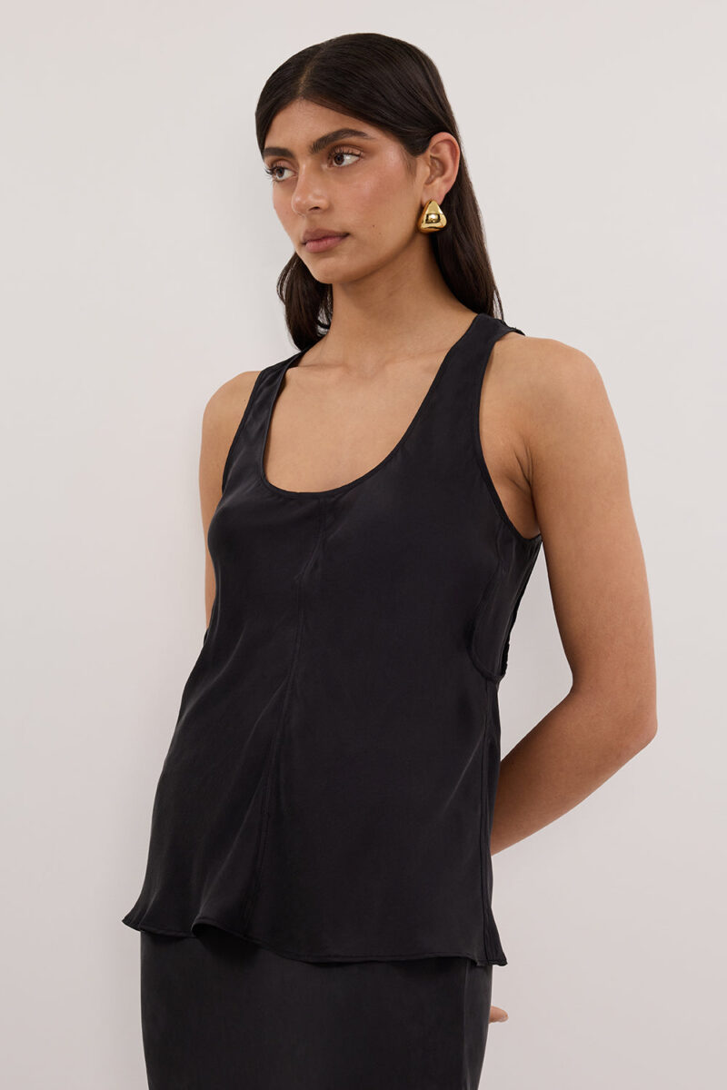 COLETTE BLACK SILK CAMI TOP
