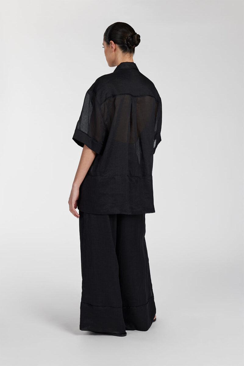KAI BLACK RAMIE RESORT SHIRT