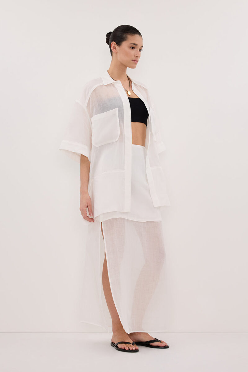 KAI WHITE RAMIE RESORT SHIRT