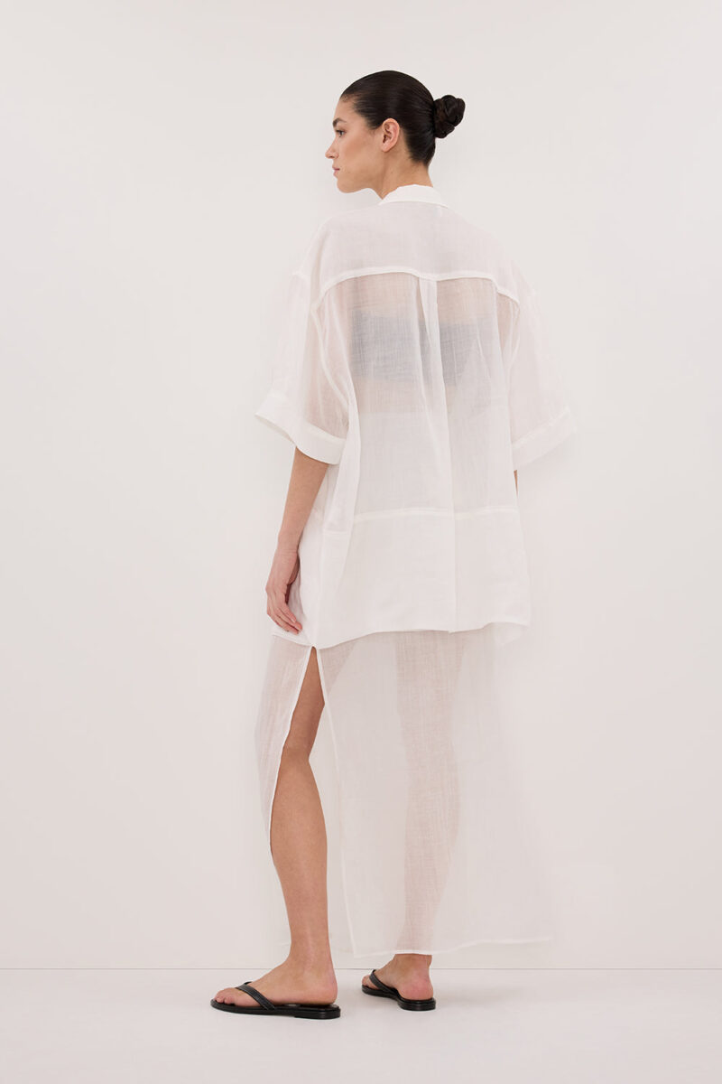 KAI WHITE RAMIE RESORT SHIRT