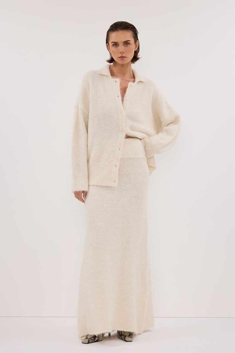 SALMA IVORY KNIT MAXI SKIRT