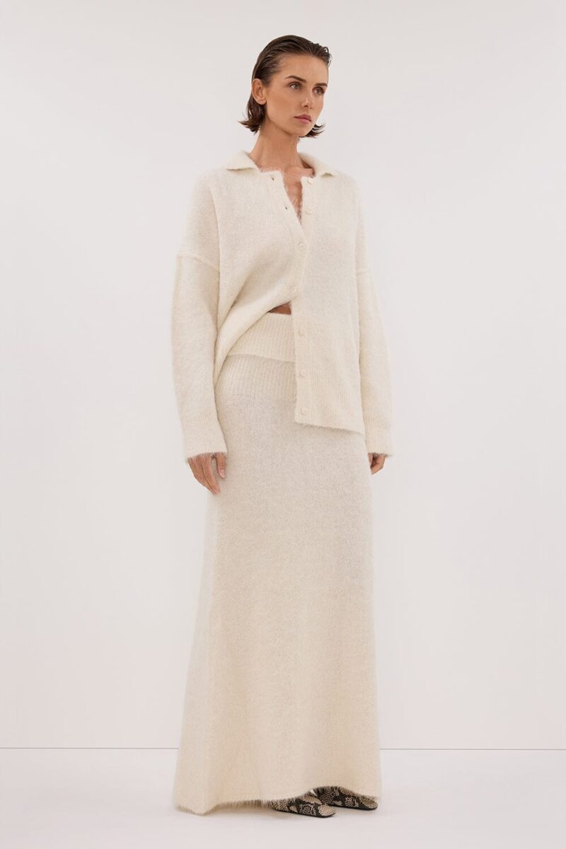 SALMA IVORY KNIT MAXI SKIRT