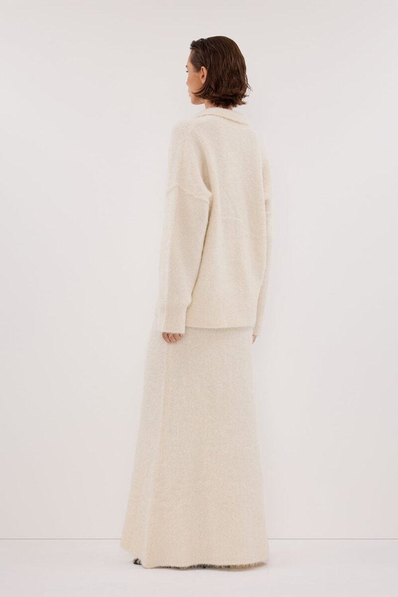 SALMA IVORY KNIT MAXI SKIRT