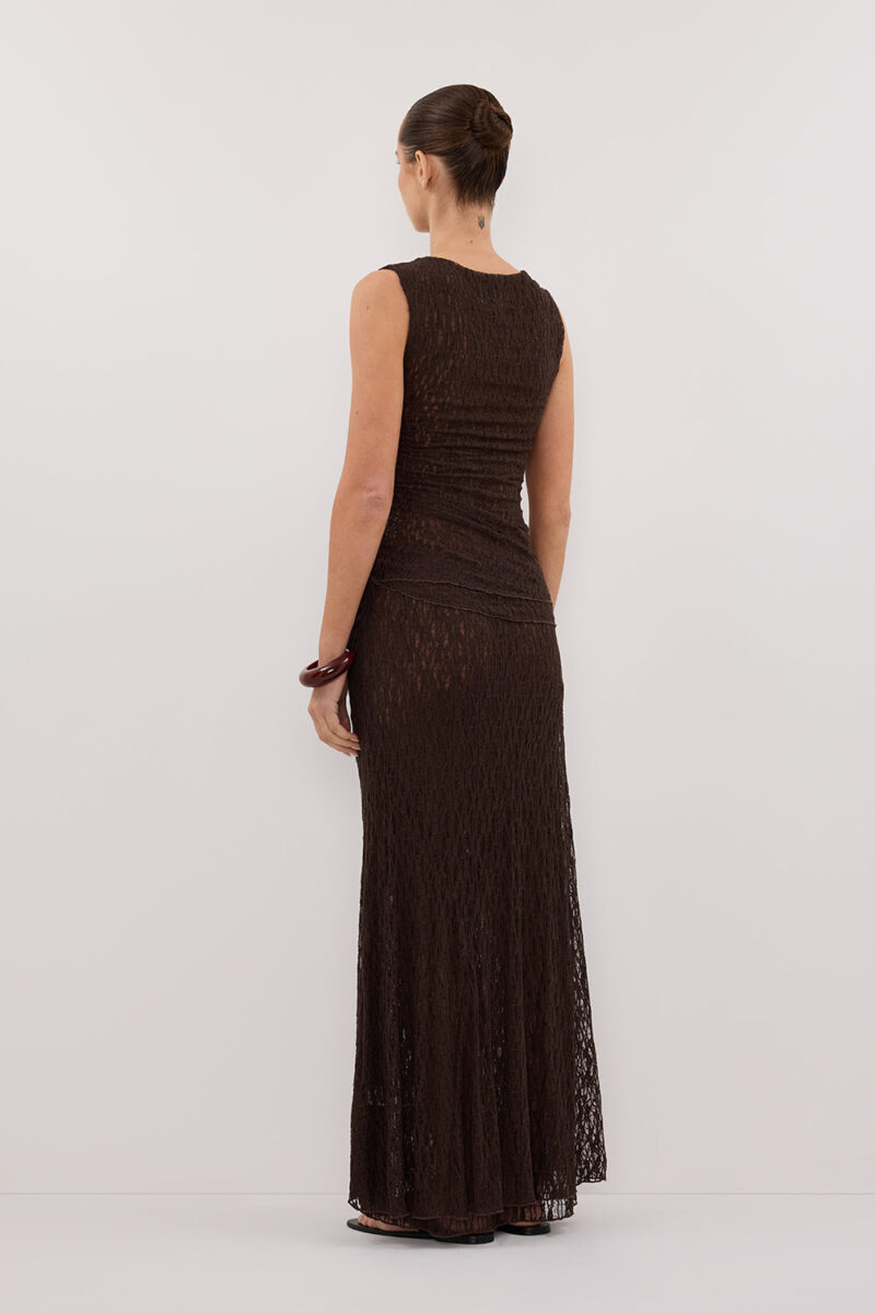 LIZZIE DARK CHOC LAYERED LACE SKIRT
