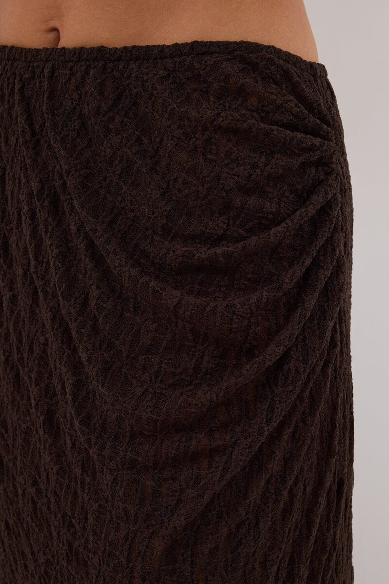LIZZIE DARK CHOC LAYERED LACE SKIRT