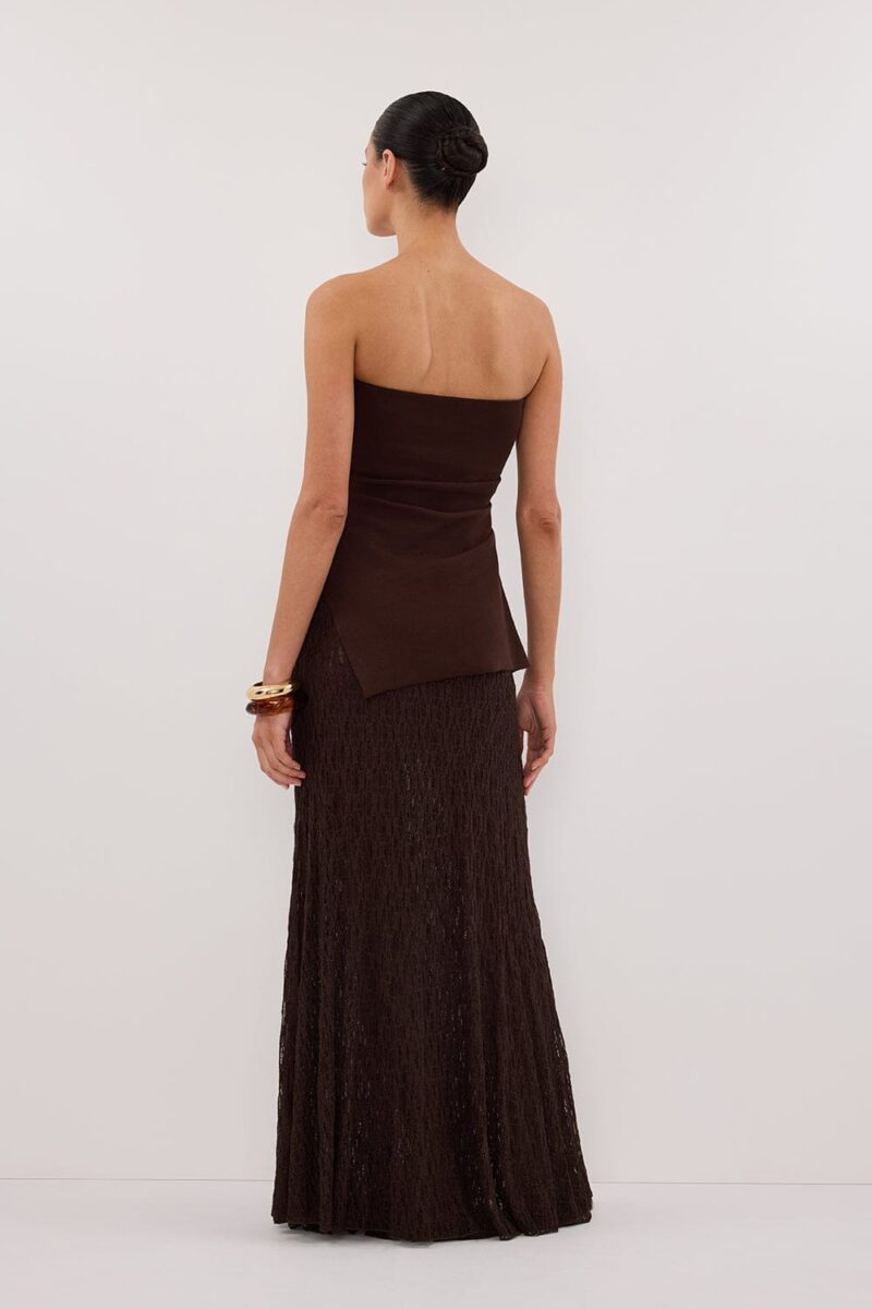 LIZZIE DARK CHOC LAYERED LACE SKIRT