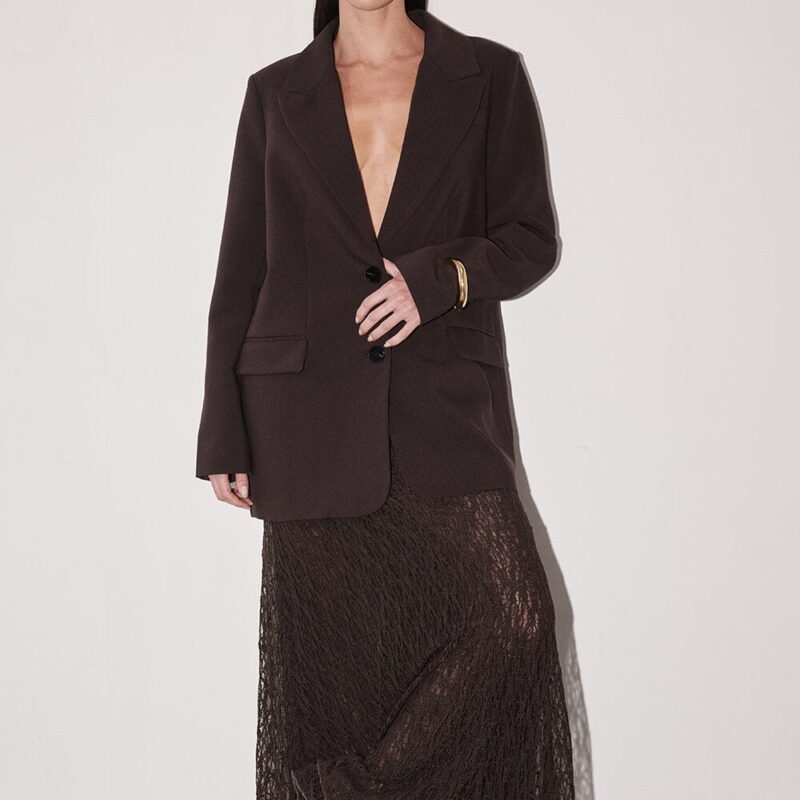 LIZZIE DARK CHOC LAYERED LACE SKIRT
