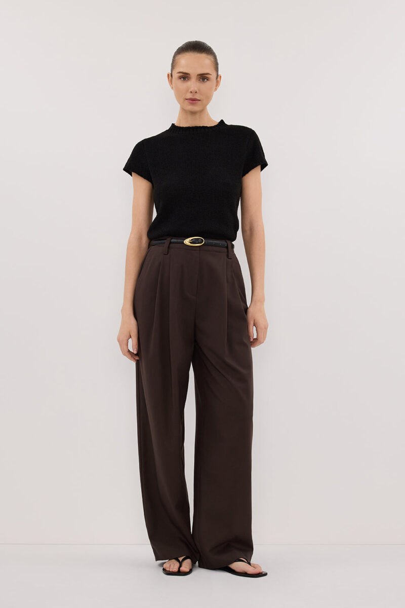EDEN BITTER CHOC TAILORED PANT