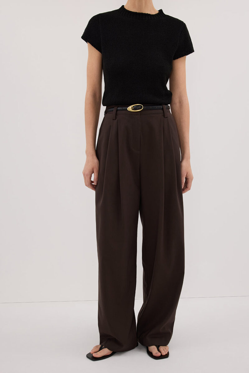 EDEN BITTER CHOC TAILORED PANT