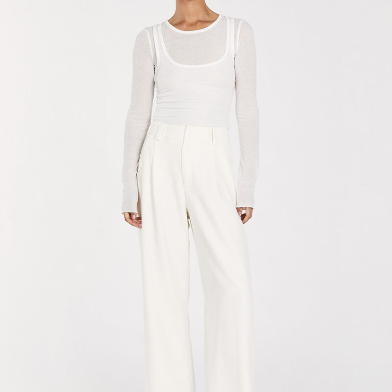 JUDE OFF WHITE SLEEVED LAYER TOP