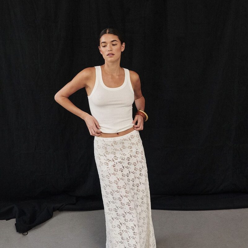 LEE OFF WHITE KNIT TANK
