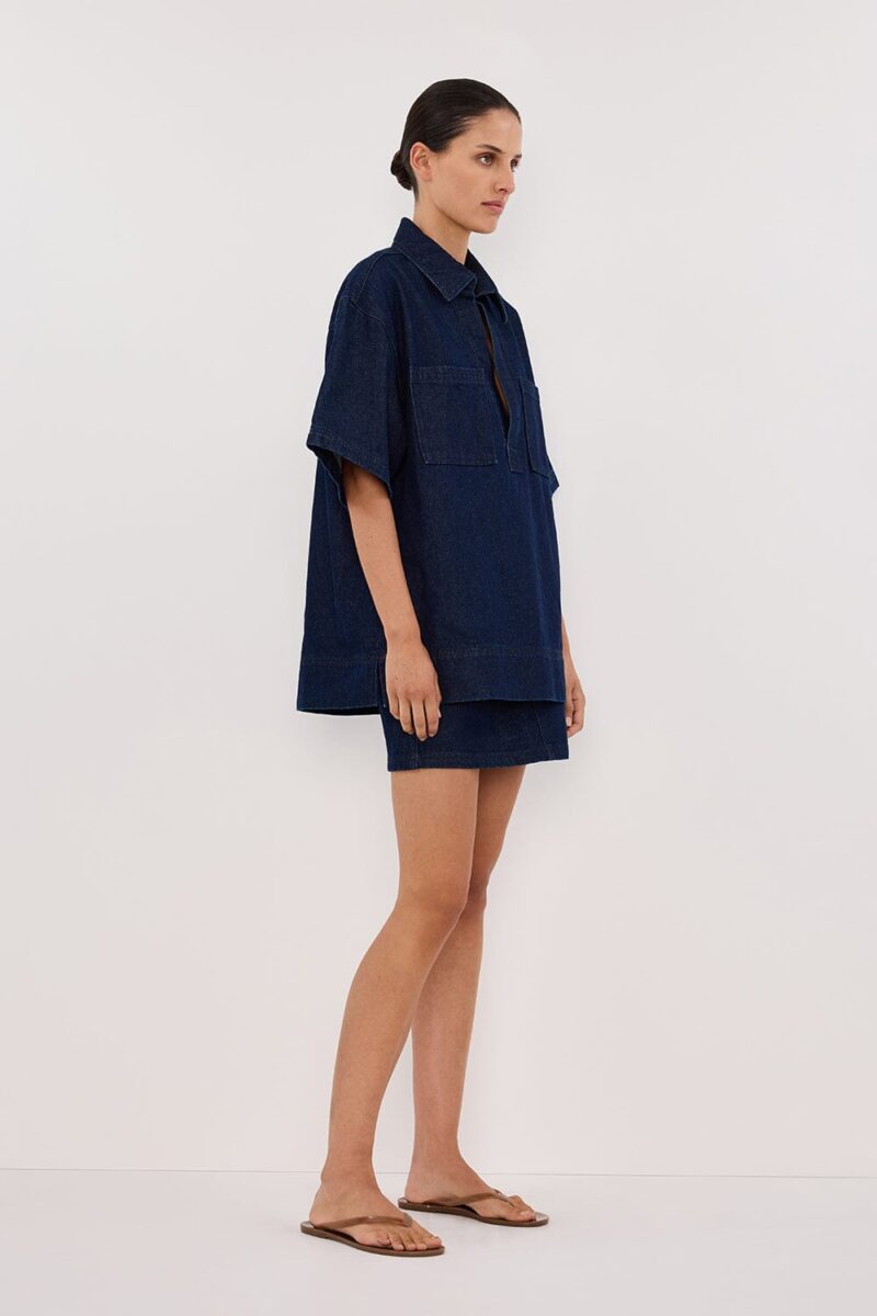 MASON INDIGO DENIM MINI SKIRT