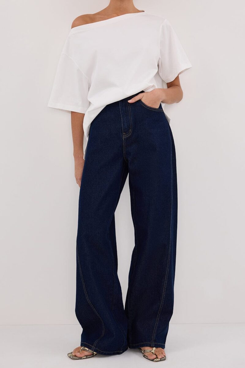 CARSON INDIGO TALL WIDE LEG JEAN