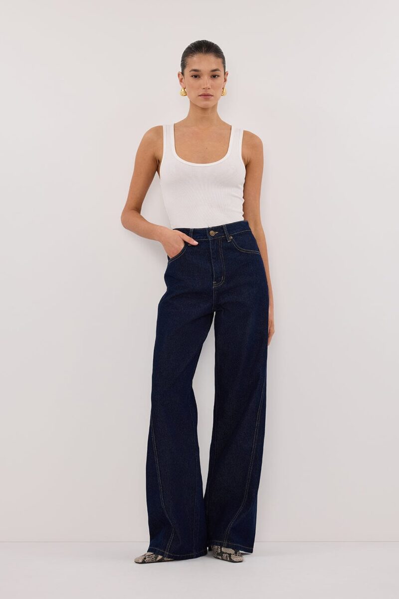 CARSON INDIGO TALL WIDE LEG JEAN