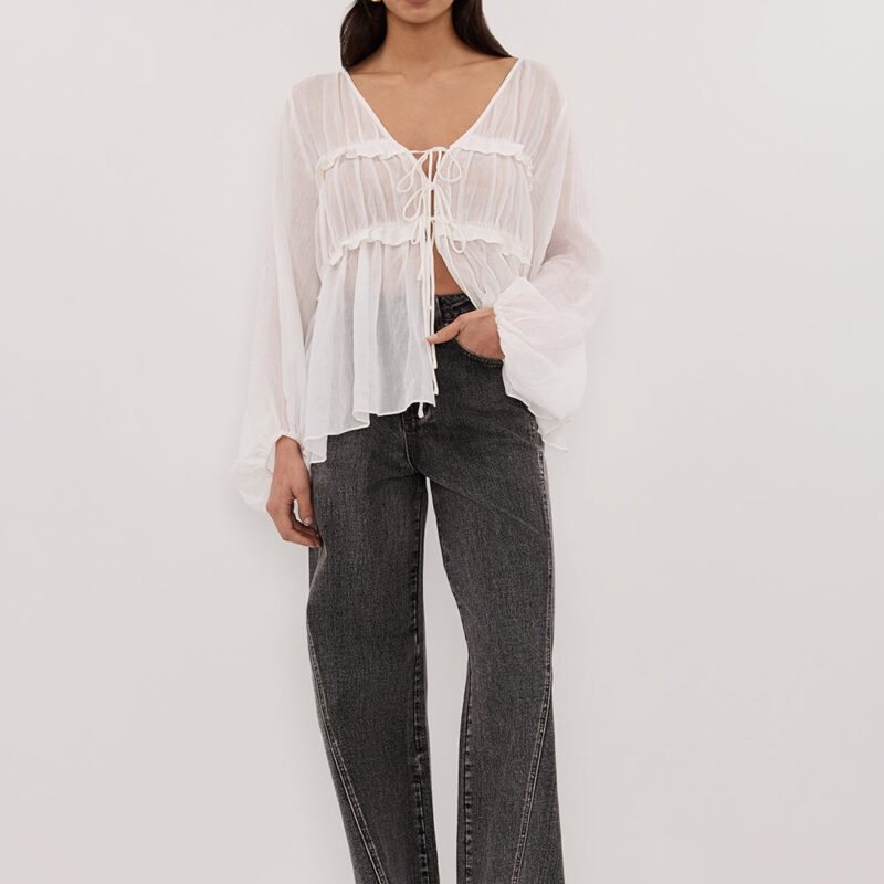 CARSON WASHED BLACK TALL WIDE LEG JEAN