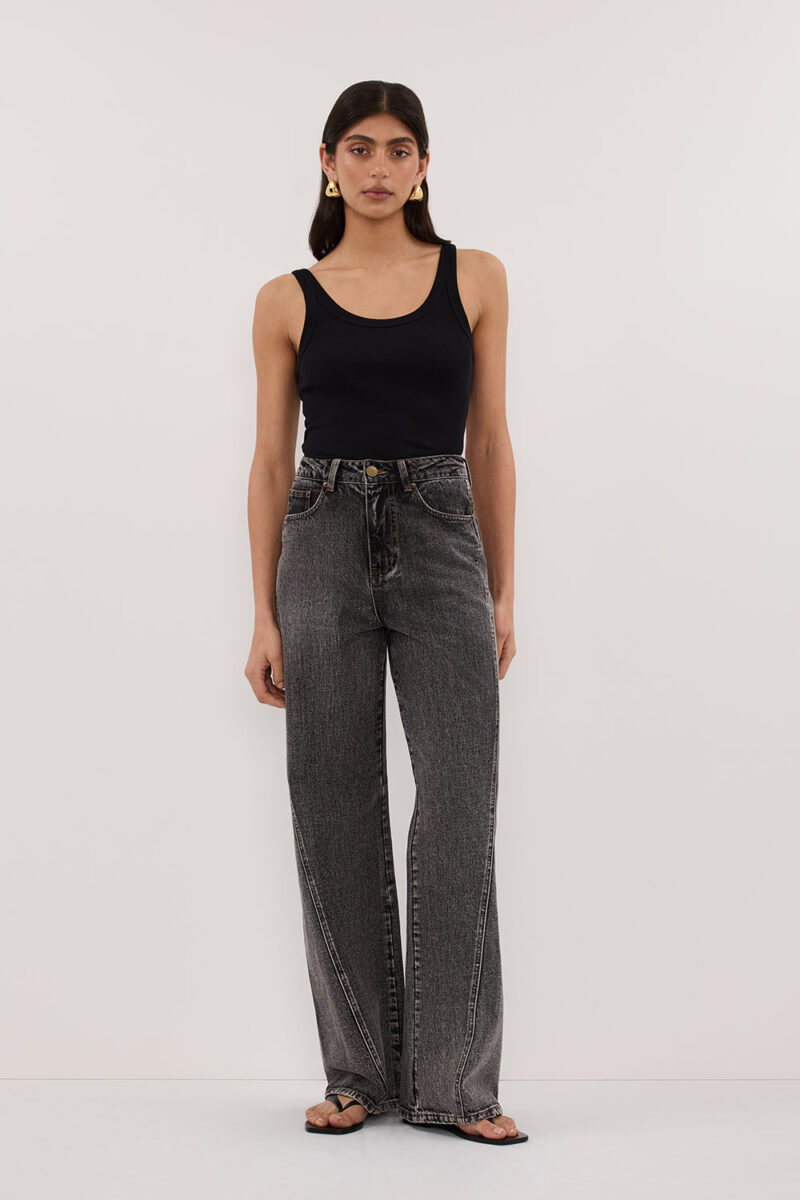 CARSON WASHED BLACK TALL WIDE LEG JEAN