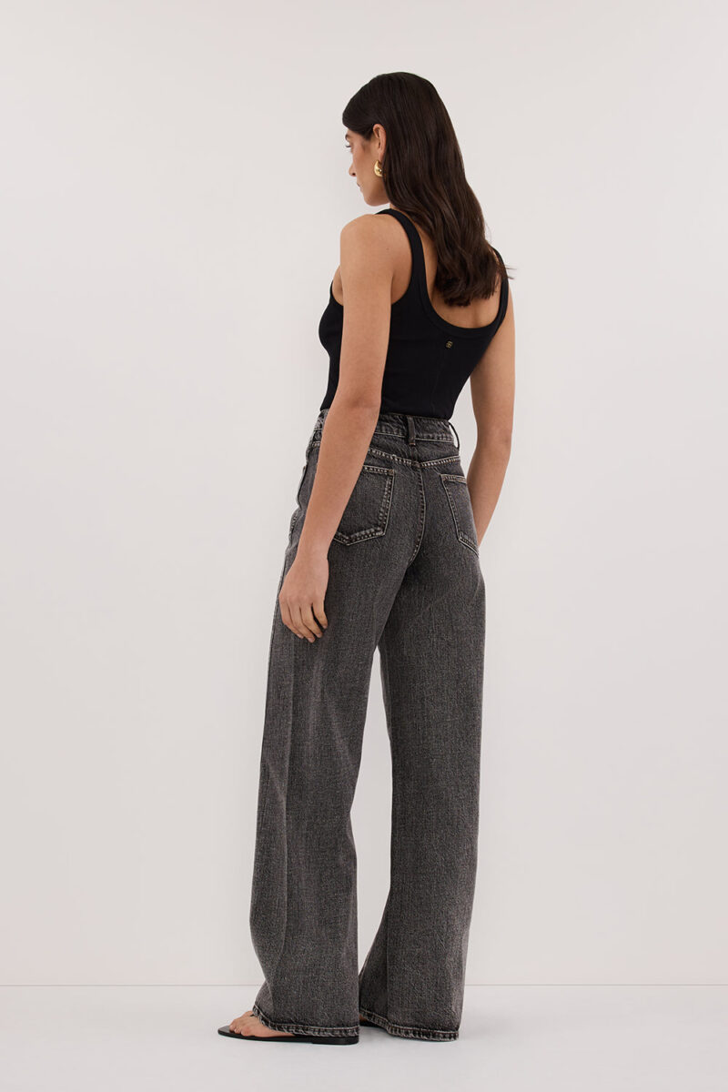 CARSON WASHED BLACK TALL WIDE LEG JEAN
