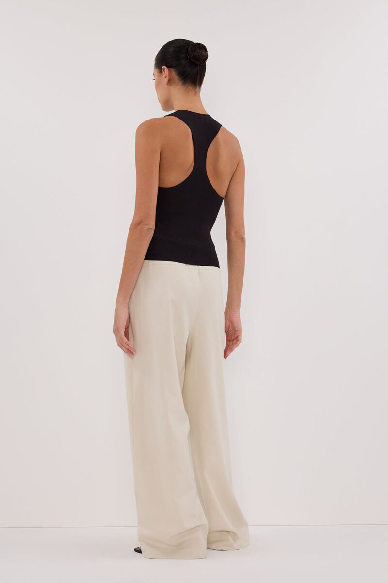 DEVIN WASHED BLACK RACER KNIT TANK