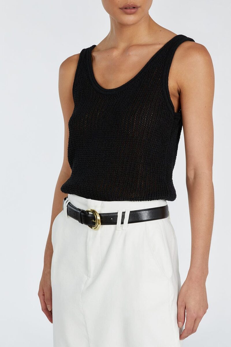MARGOT BLACK SCOOP KNIT TANK