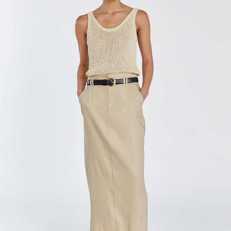 MARGOT WHEAT SCOOP KNIT TANK