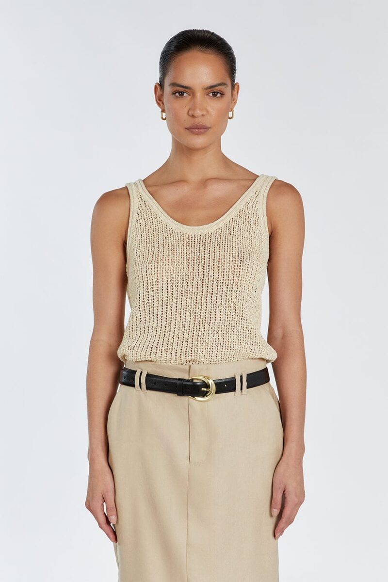 MARGOT WHEAT SCOOP KNIT TANK