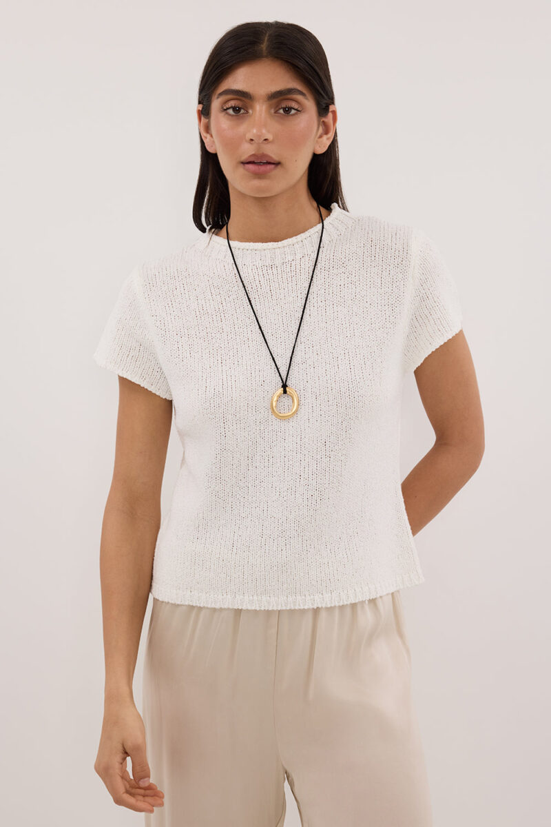LEO OFF WHITE KNIT TOP