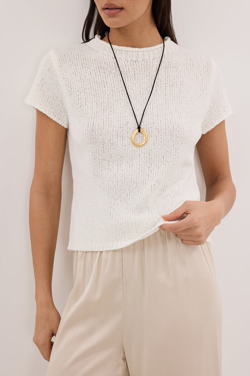 LEO OFF WHITE KNIT TOP