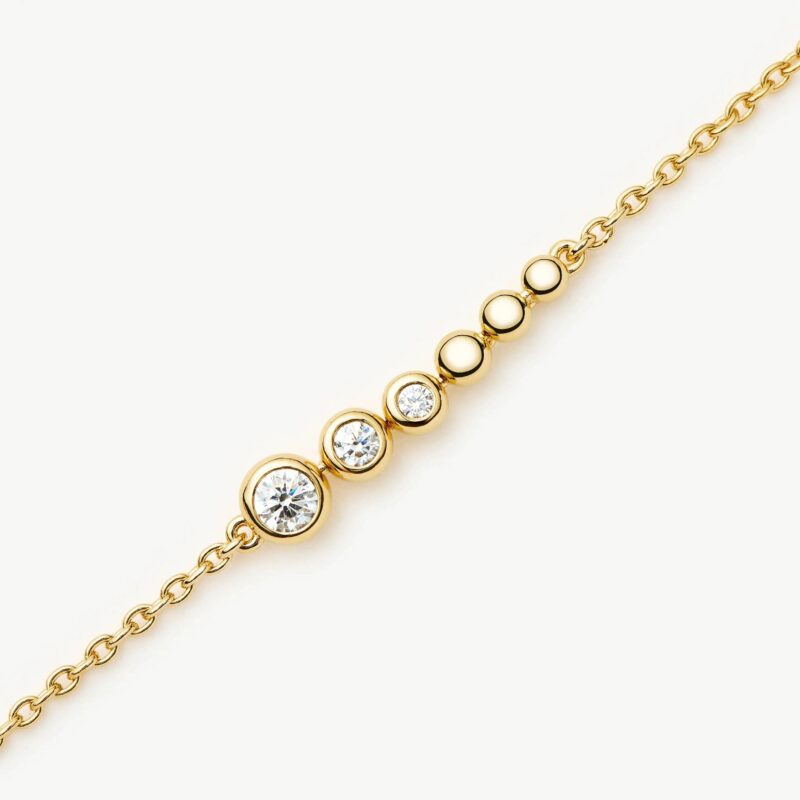 Beaded Stone Chain Bracelet | 18ct Gold Plated
