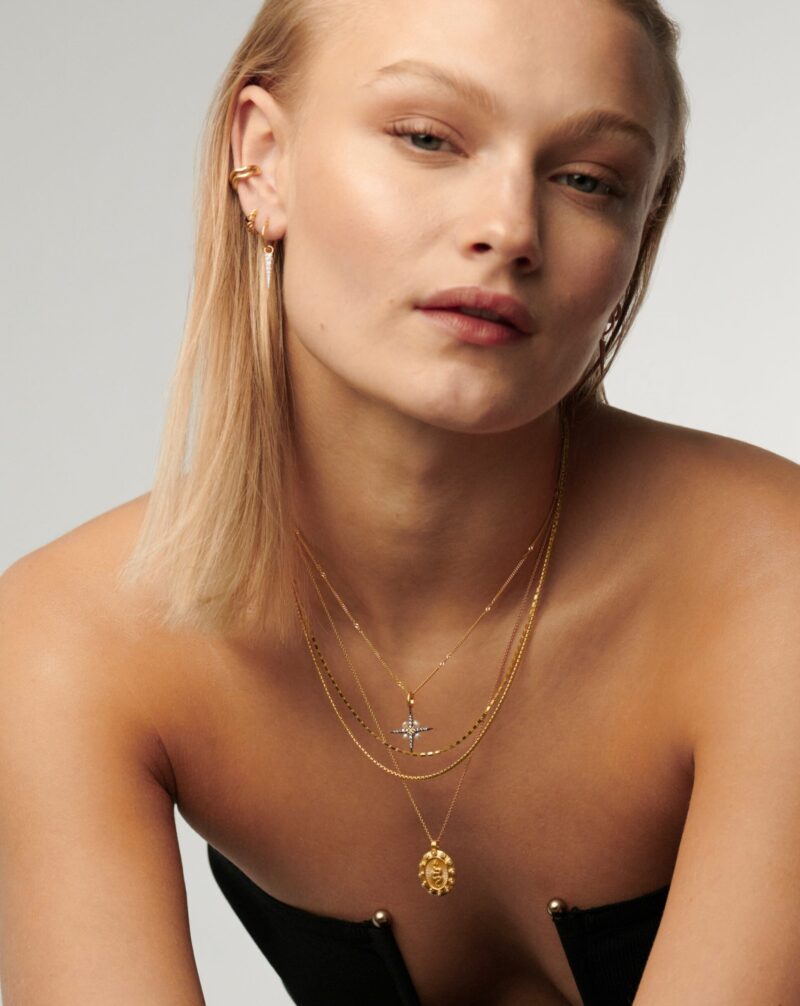 Box Link Double Chain Necklace | 18ct Gold Vermeil