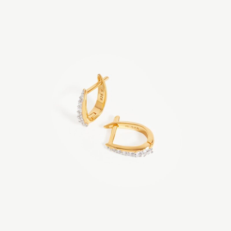 Claw Pave Huggies | 18ct Gold Vermeil/Cubic Zirconia