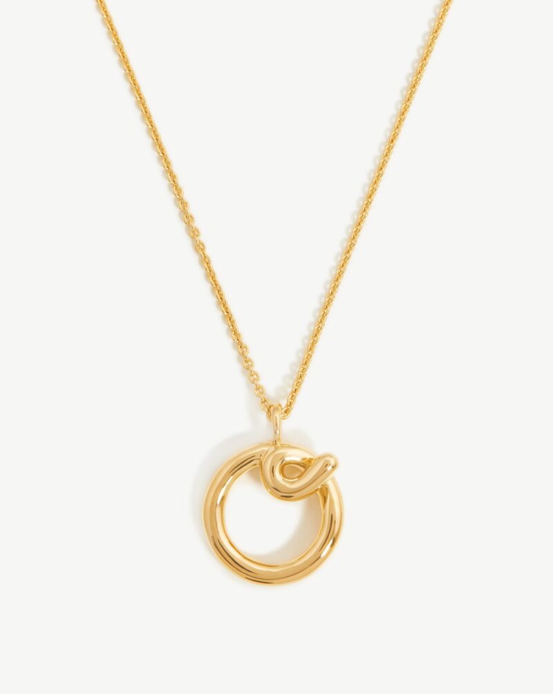 Curly Molten Initial Pendant Necklace - Initial O | 18ct Gold Vermeil
