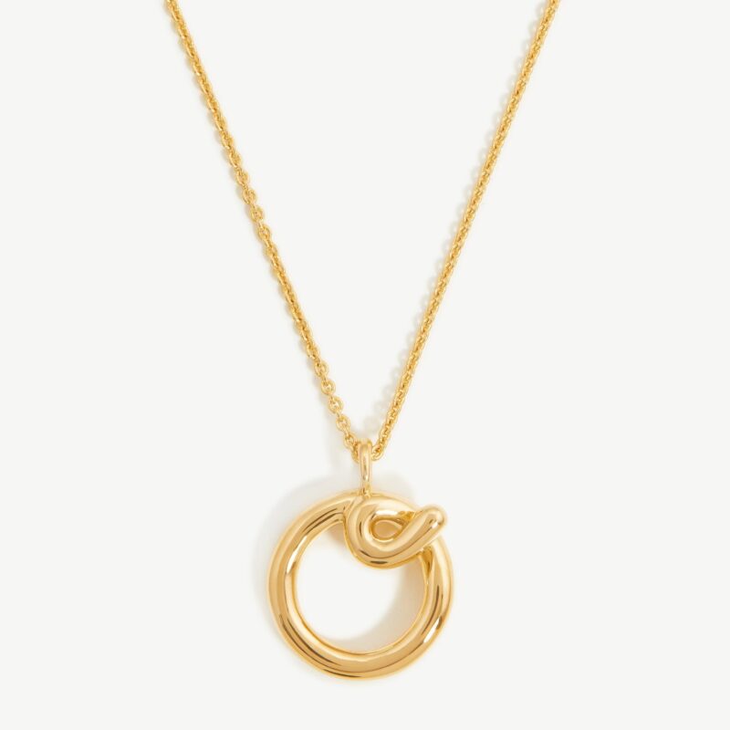 Curly Molten Initial Pendant Necklace - Initial O | 18ct Gold Vermeil